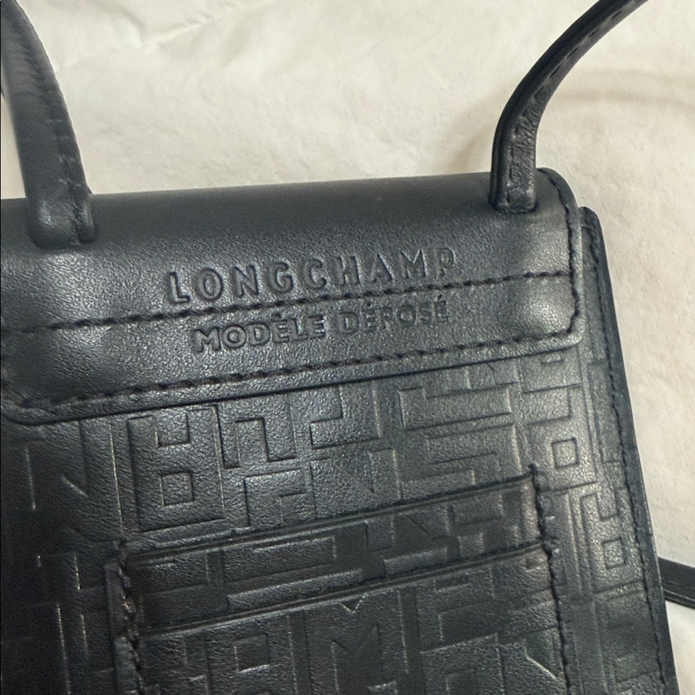 Longchamp Black Crossbody Phone Pouch - Picture 5 of 6